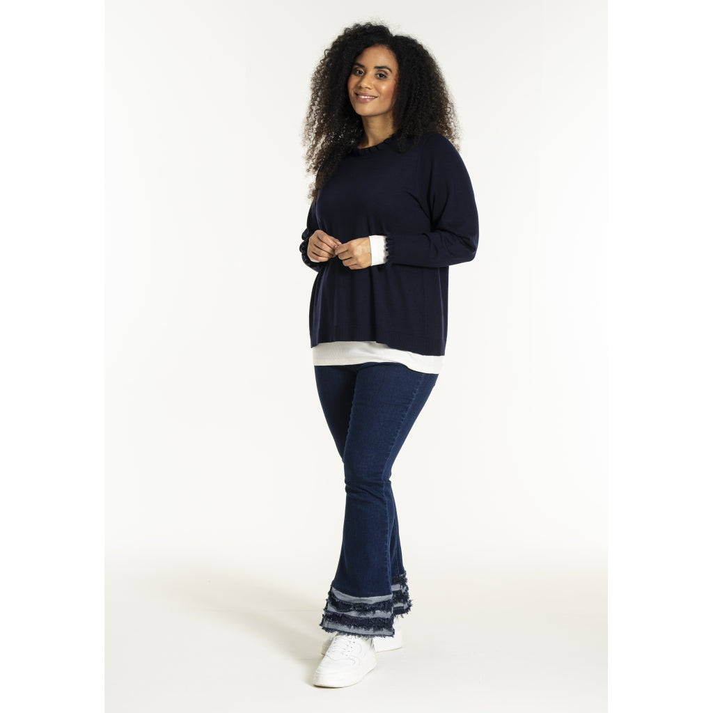 Studio SNaila Knit Blouse Blouse Navy