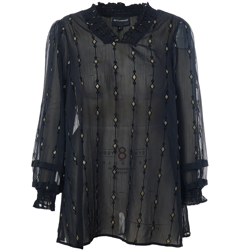 Studio SNanda Tunic Tunic Black with gold squares
