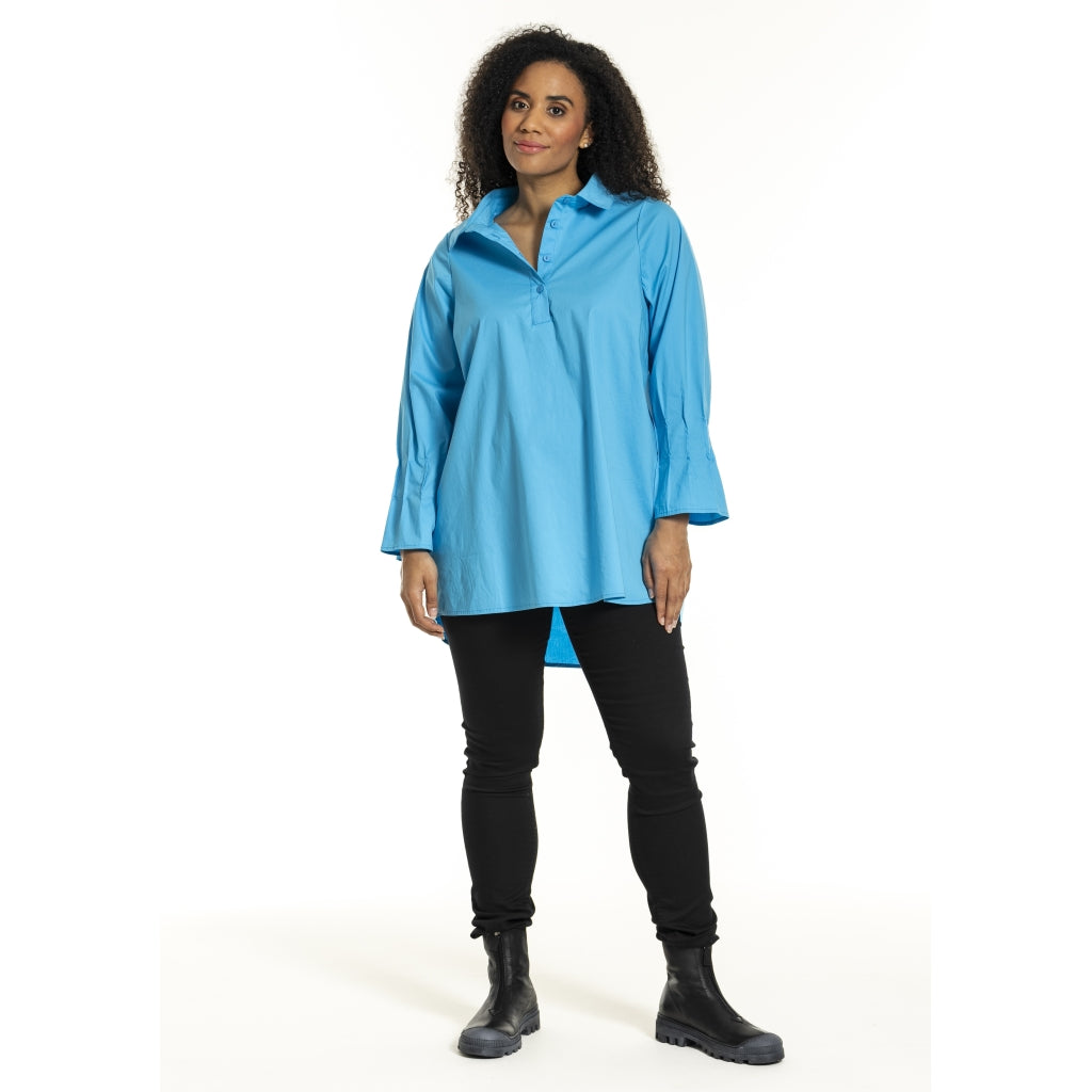 Studio SPoula Shirt with pleated cuffs Shirt Turquoise