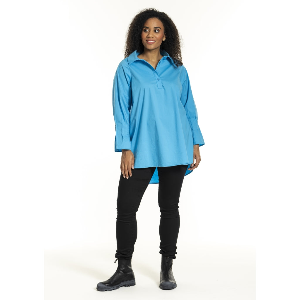 Studio SPoula Shirt with pleated cuffs Shirt Turquoise