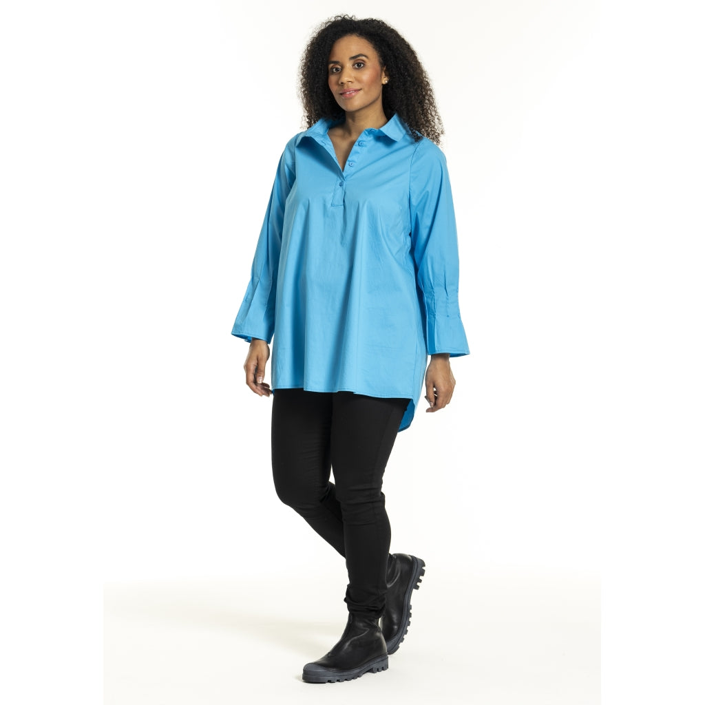 Studio SPoula Shirt with pleated cuffs Shirt Turquoise