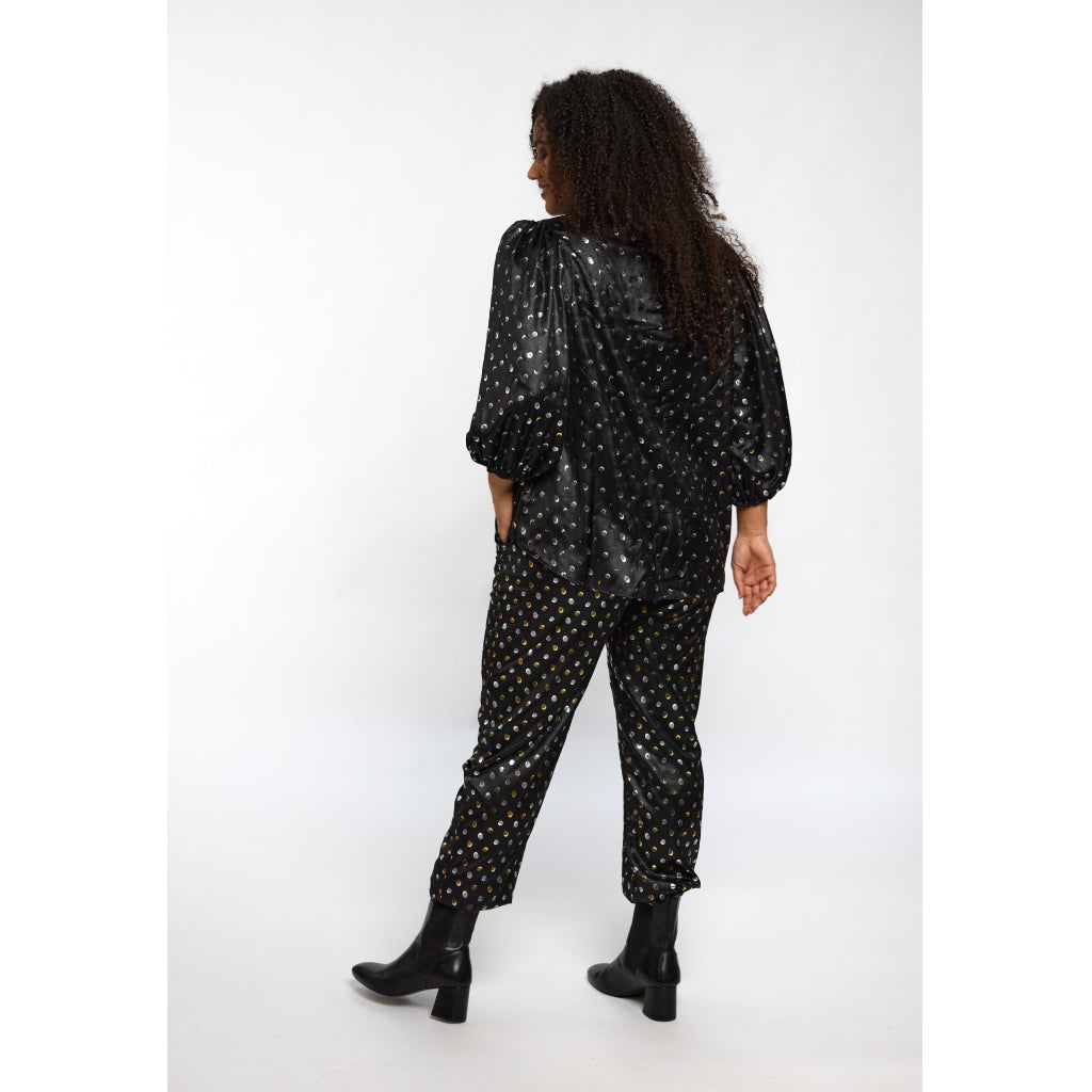 Studio STiff Shirt Shirt Black with silver/gold dots