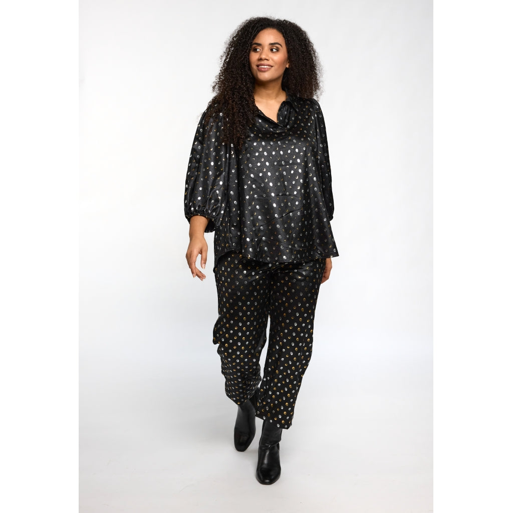 Studio STiff Shirt Shirt Black with silver/gold dots