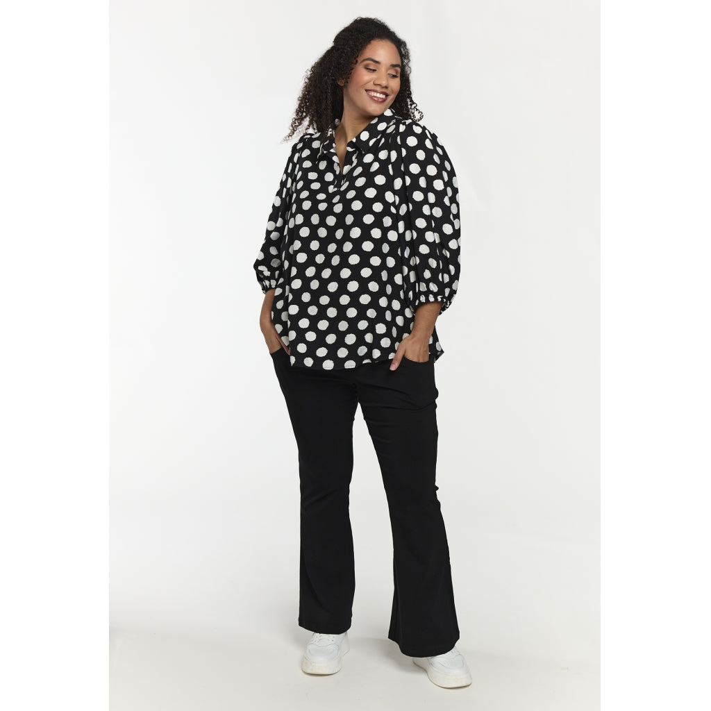 Studio STiff Shirt Shirt Black with white dots